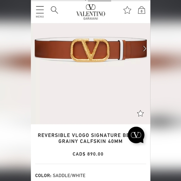 Valentino Garavani VLogo Signature reversible belt Size 70 - Picture 2 of 8
